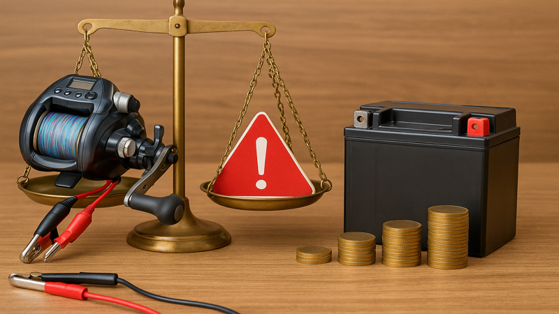 2.バイク用バッテリーを電動リールに使用する場合のメリット・デメリット