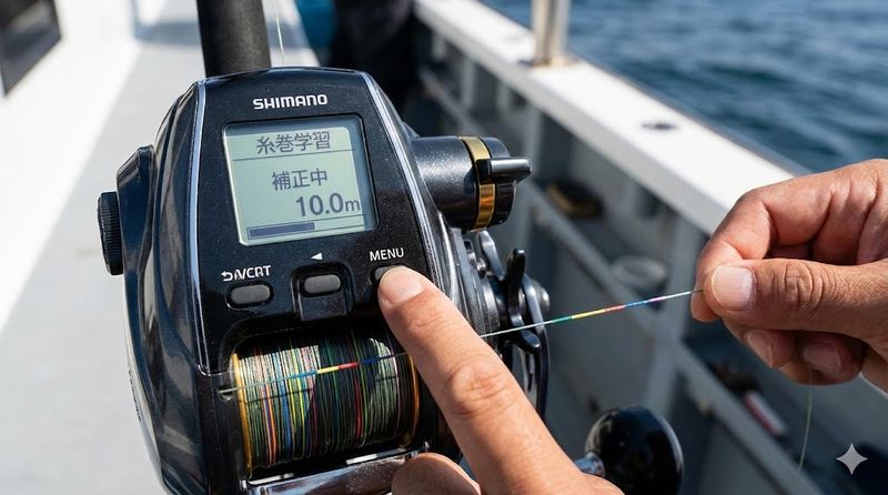 3. シマノ電動リールの糸巻き学習補正方法