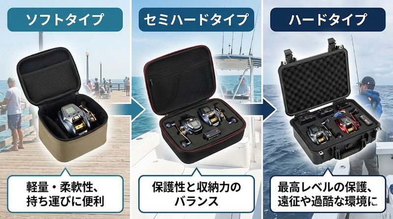 2.電動リールケースの種類と特徴