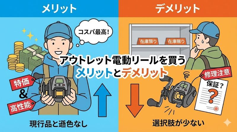 2. アウトレット電動リールを買うメリットとデメリット